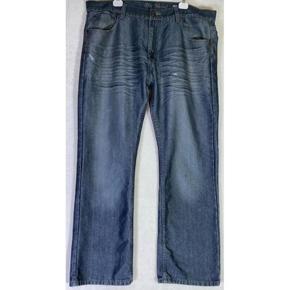 Old Skool Jeans Mens 40 (act. 42x32) Mid Rise Bootcut Medium Wash Hip Hop Denim